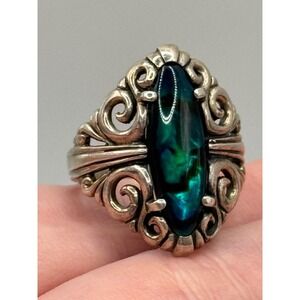 Kabana Sterling Silver Abalone Shell Ring Size 8